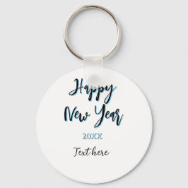 Llavero Año nuevo azul negro audaz año simple