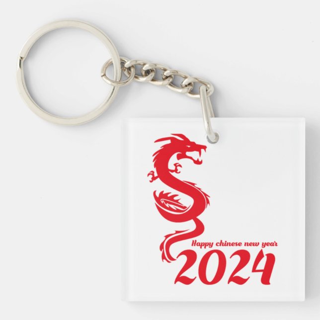 Llavero Año Nuevo Chino 2024: Feliz año del dragón (Frente)