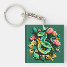 Llavero Año Nuevo Chino de la Serpiente de la Madera 2025 