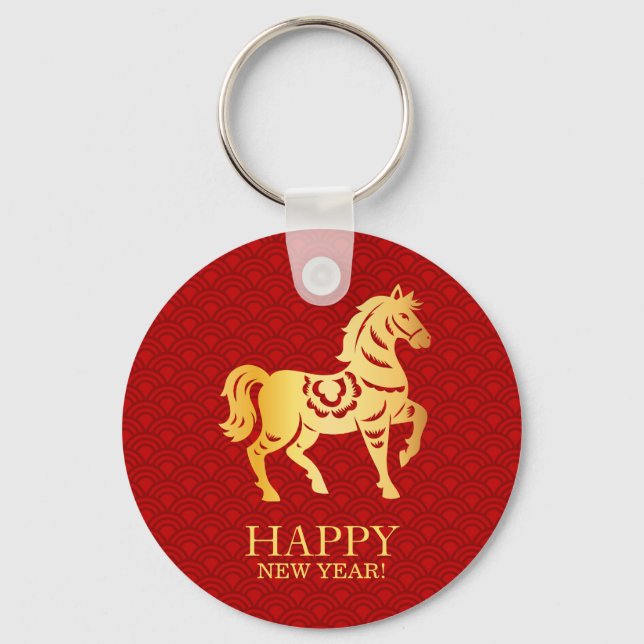 Llavero Año Nuevo Chino del Caballo 2026 (Anverso)