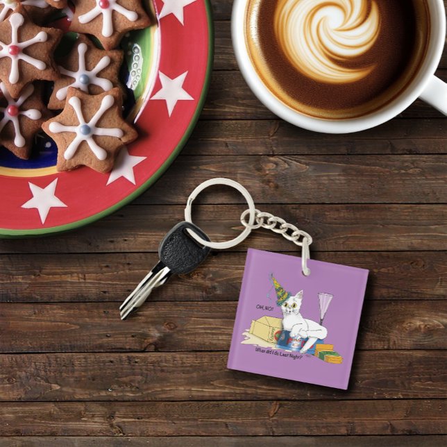 Llavero Año Nuevo Eve Cat Funny (Subido por el creador)