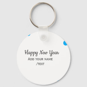 Llavero Año nuevo feliz lunares azules agregar nombre mens