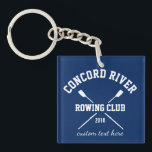 Llavero Año personalizado del nombre del equipo de los<br><div class="desc">Llavero personalizado del Rowing del equipo que ofrece los remos cruzados y su texto de encargo. Añada su nombre del club, año, el texto de encargo (el nombre del coche, el nombre del rower, acontecimiento, etc.) hace finales pensativo del recuerdo de la estación, del regalo del coche o de la...</div>