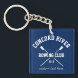 Llavero Año personalizado del nombre del equipo de los<br><div class="desc">Llavero personalizado del Rowing del equipo que ofrece los remos cruzados y su texto de encargo. Añada su nombre del club, año, el texto de encargo (el nombre del coche, el nombre del rower, acontecimiento, etc.) hace finales pensativo del recuerdo de la estación, del regalo del coche o de la...</div>