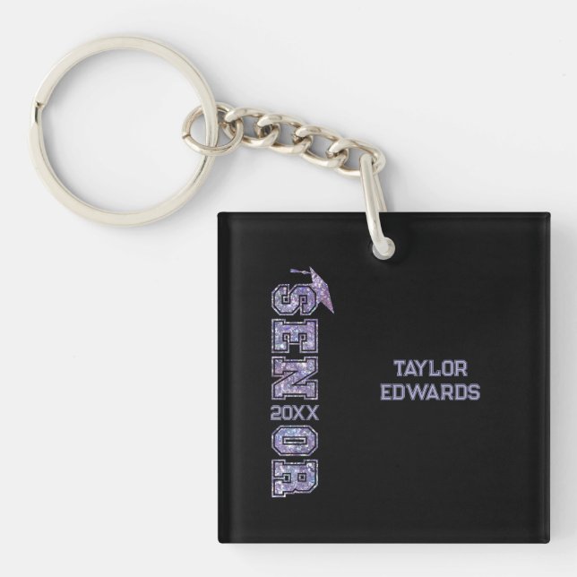 Llavero Año Purpurina de Grado de Grado de Fotografía de A (Frente)