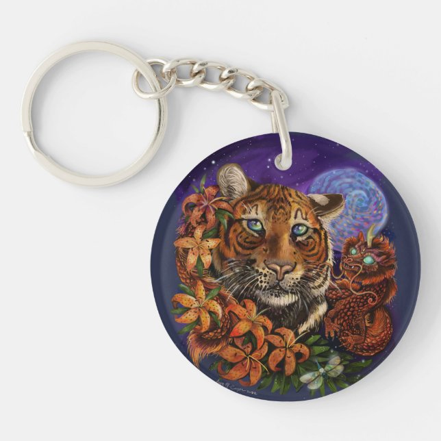 Llavero Año zodiaco chino del nuevo arte del tigre 2022 (Frente)