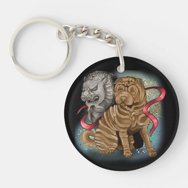 Llavero año zodiaco chino del perro (Frente)