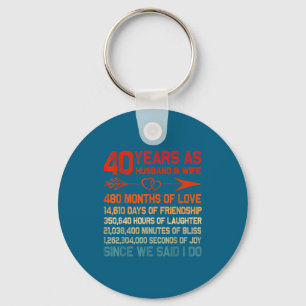 Llavero Años para aniversario de 40 años de esposo y espos