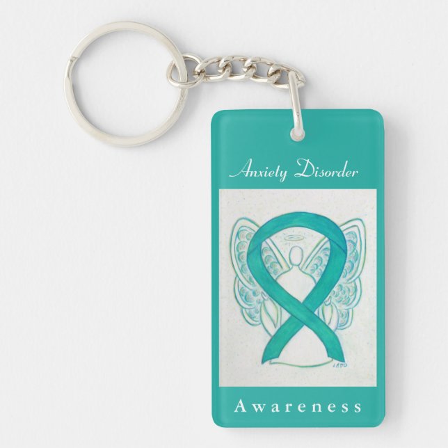 Llavero Ansiedad Trastorno Conciencia Cinta Angel Keychain (Frente)