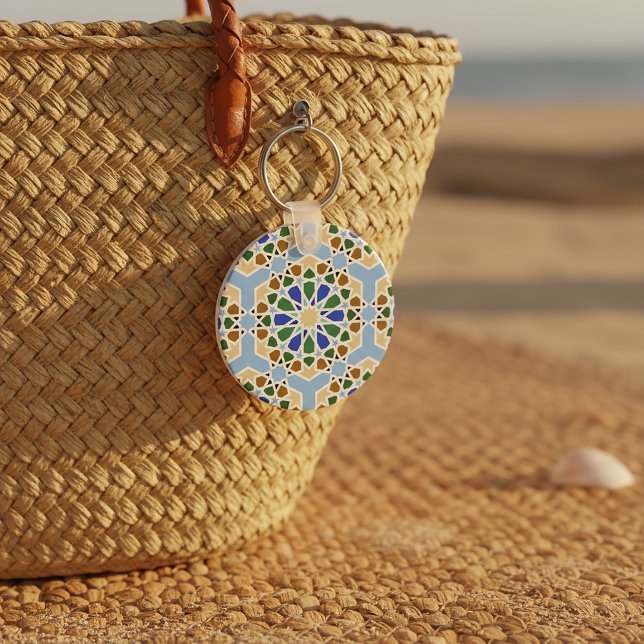 Llavero Antecedentes del patrón islámico (Islamic Pattern Background Keychain)