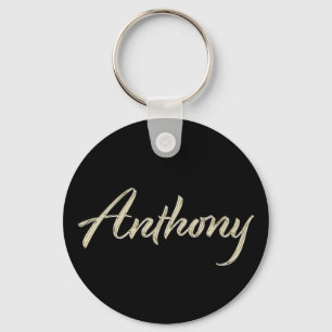 Llavero Anthony Name whitegold Button Schlüsselanhänger