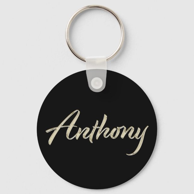 Llavero Anthony Name whitegold Button Schlüsselanhänger (Anverso)