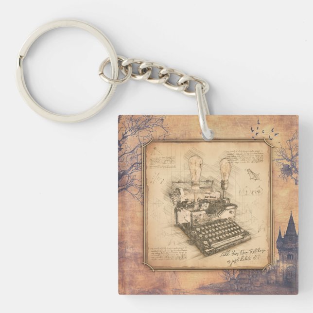 Llavero Antigua máquina de escribir. Regalo de autor/escri (Frente)