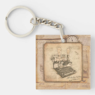 Llavero Antigua máquina de escribir. Regalo de autor/escri