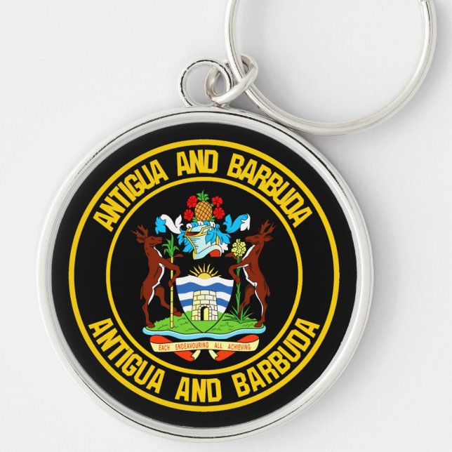 Llavero Antigua y Barbuda Round Emblem (Frente)