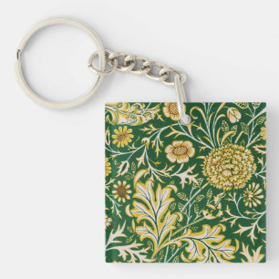 Llavero Antiguo Arte Floral Verde Cherwell de William Morr