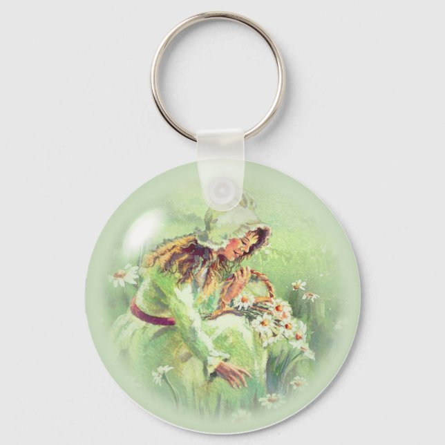 Llavero ANTIGUO CHICA MORADO por SHARON SHARPE (Anverso)