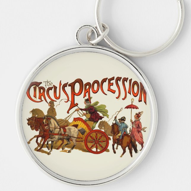 Llavero Antiguo desfile de circo serpentea caballos (Frente)