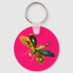Llavero ANTIQUE DRAGONFLY JEWEL Pink Fuchsia