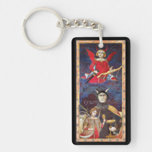 LLAVERO ANTIQUE RENAISSANTS TAROTS, EL DEVIL RUBY MONOGRAM