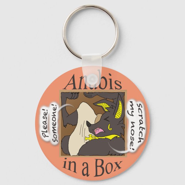 Llavero Anubis In a Box (ojos cerrados) (Anverso)