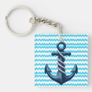 Llavero Anuncio azul con olas azules