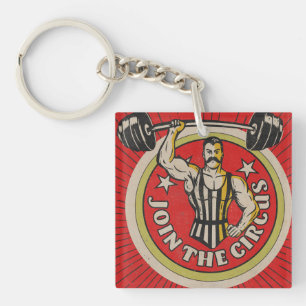 Llavero Anuncio de circo vintage forzudo