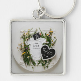 Llavero Anuncio de embarazo con flores silvestres regalo d