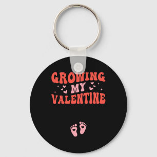 Llavero Anuncio de Embarazo de mi San Valentín Creciente