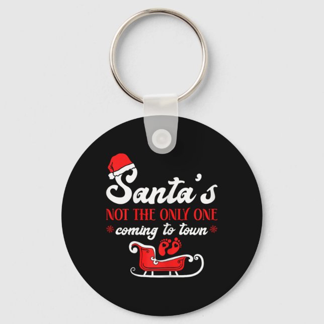 Llavero Anuncio de Embarazo de Navidad de Santa (Anverso)