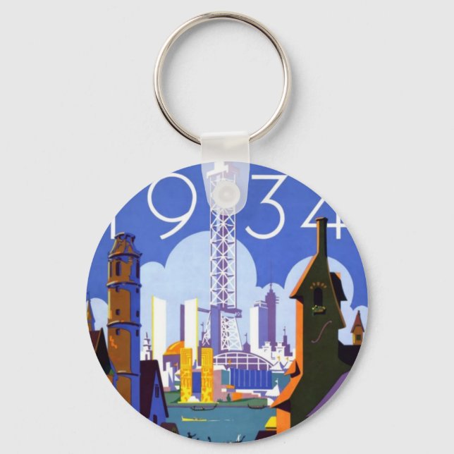 Llavero Anuncio de la Feria Mundial de Chicago de 1934 (Anverso)