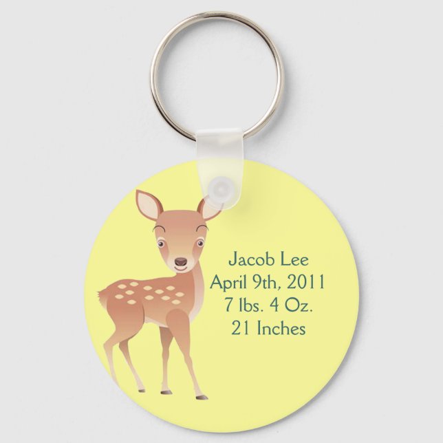 Llavero Anuncio de nacimiento Keychain Baby Deer (Anverso)
