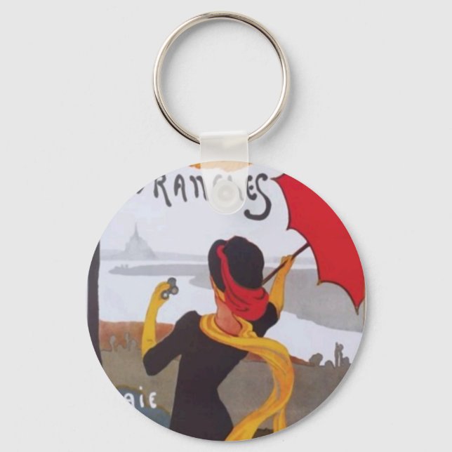 Llavero Anuncio de viajes francés de 1910 (Anverso)