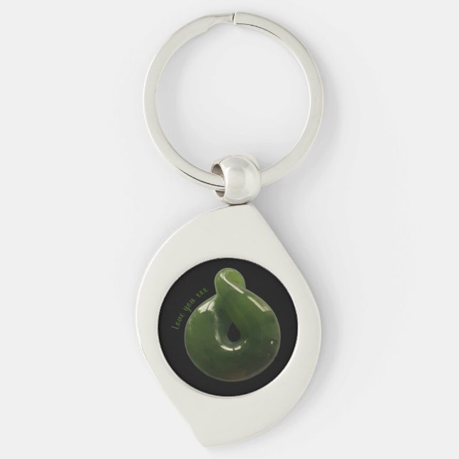 Llavero Aotearoa NZ Greenstone Pounamu Twist Gist Keychain (Anverso)