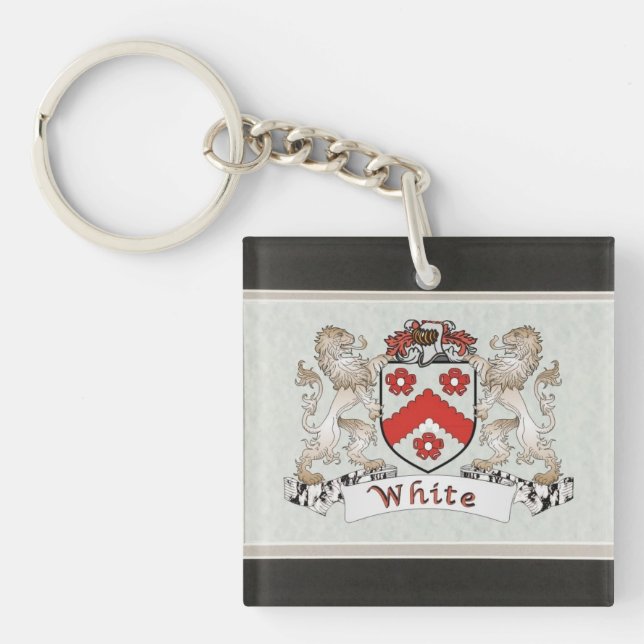 Llavero Apellido de Coat of Arms White (Frente)