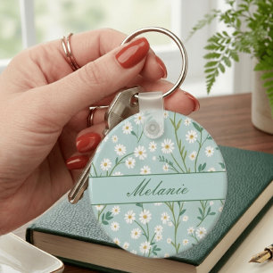 Llavero Apellido personalizado floral