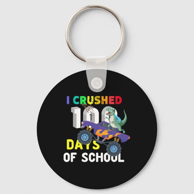 Llavero Aplasté 100 Días De Tees De Amantes Del Camión De  (Anverso)