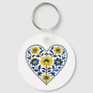 Llavero Apoya a Ucrania pintura tradicional petrykivka