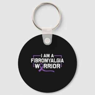 Llavero Apoyar A Guerrero De Cinta Púrpura De Fibromialgia