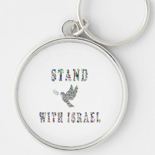 Llavero Apoyar a Israel - Diseño de Letras Gemstone