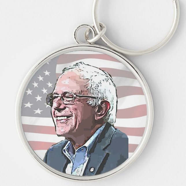 Llavero Apoyar la cadena de claves políticas de Bernie San (Frente)