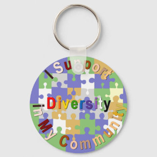 Llavero Apoyar la diversidad en mi cadena de claves comuni