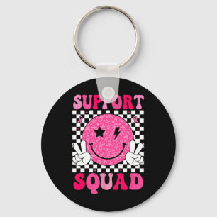 Llavero Apoyar la sonrisa de cinta rosada Squad Face Mama
