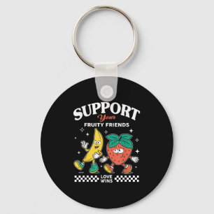 Llavero Apoye a tus amigos de la fruta Ama a Win Strawberr