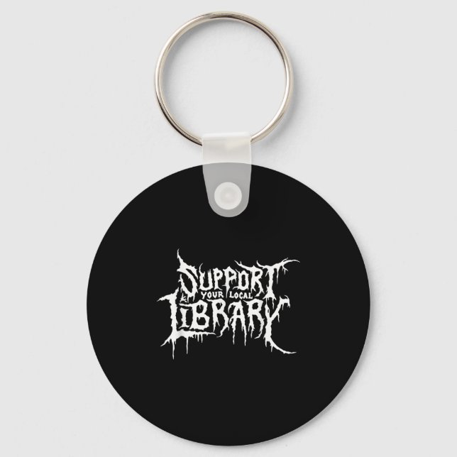 Llavero Apoye el diseño de la librería de horror de su bib (Anverso)