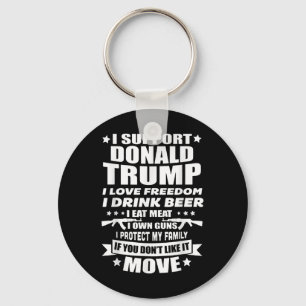 Llavero Apoyo a Donald Trump Amo la libertad y bebo cervez