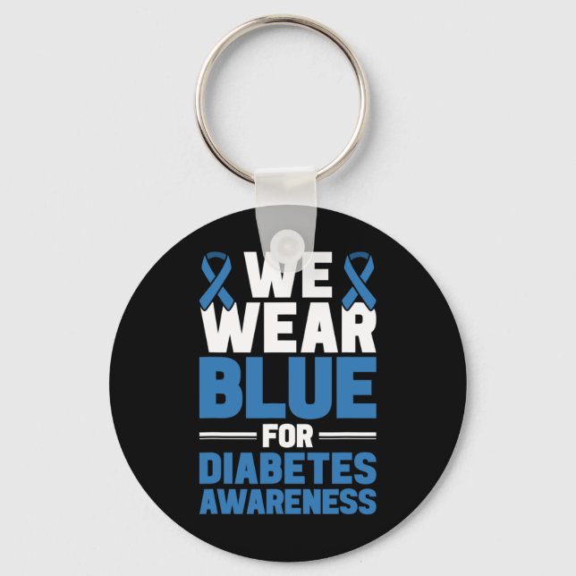 Llavero Apoyo a la Diabetes: Usamos Azul Para La Diabetes  (Anverso)