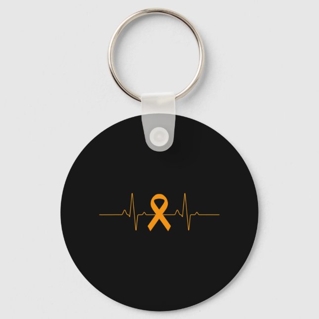 Llavero apoyo a Leukemia Awareness naranja Ribbon orgullos (Anverso)