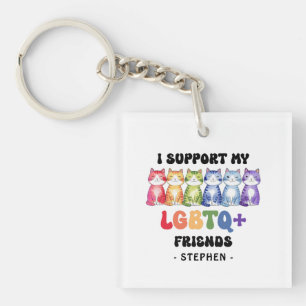 Llavero Apoyo a mis amigos LGBTQ - Orgullo del gato arcoir