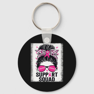 Llavero Apoyo a Squad Messy Bun Pink Breaking Cancer Aware